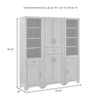Ensemble de rangement 3 pièces Crosley Tara - 59,75 po L x 15 po P x 67,75 po H