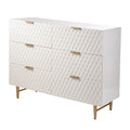 Lexi - Six Drawer Accent Dresser with Gold Handles - Cream and Gold Finish