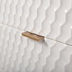 Lexi - Commode d'appoint à six tiroirs avec poignées dorées - Finition crème et or