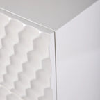 Lexi - Commode d'appoint à six tiroirs avec poignées dorées - Finition crème et or