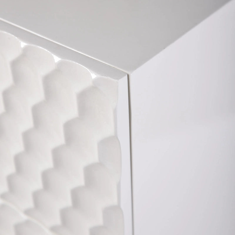 Lexi - Commode d'appoint à six tiroirs avec poignées dorées - Finition crème et or