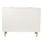 Lexi - Commode d'appoint à six tiroirs avec poignées dorées - Finition crème et or