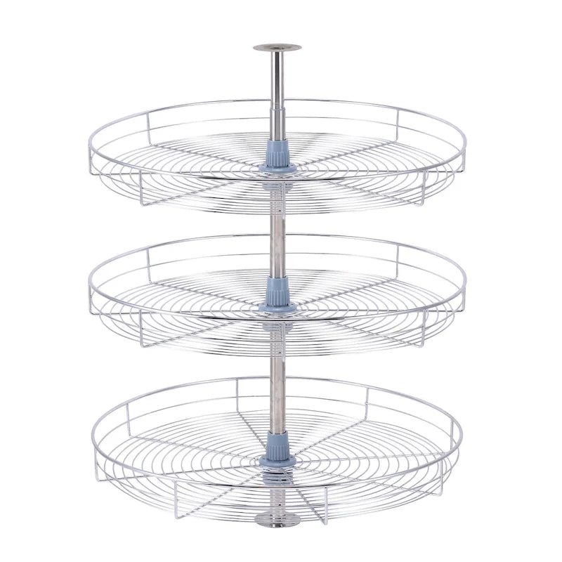 Dowell Lazy Susan 18 Diameter - 360 Degree Triple Rack Stainless Steel