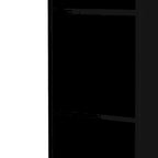 Meuble de coiffure vertical en MDF noir, 5 compartiments, 1 tiroir, 1 porte