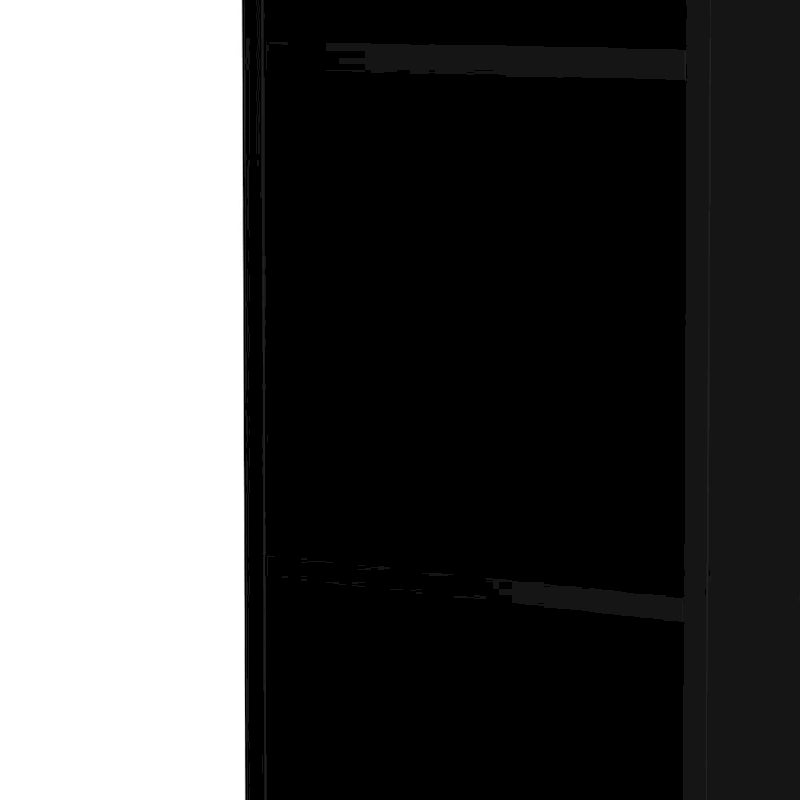 Meuble de coiffure vertical en MDF noir, 5 compartiments, 1 tiroir, 1 porte