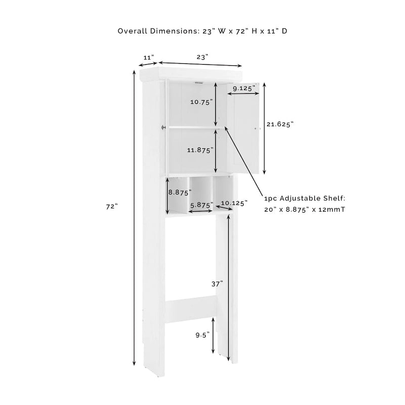 Meuble gain de place Crosley Seaside, blanc vieilli