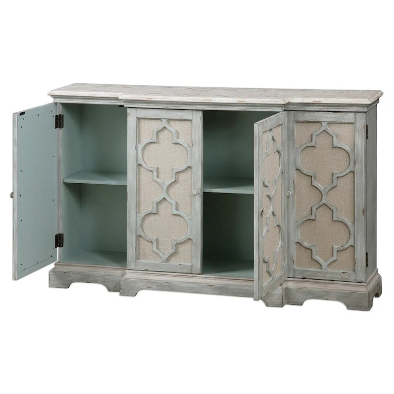 Armoire à quatre portes Uttermost Sophie Sea Grey