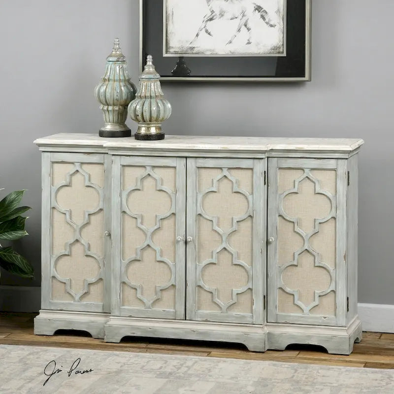 Armoire à quatre portes Uttermost Sophie Sea Grey