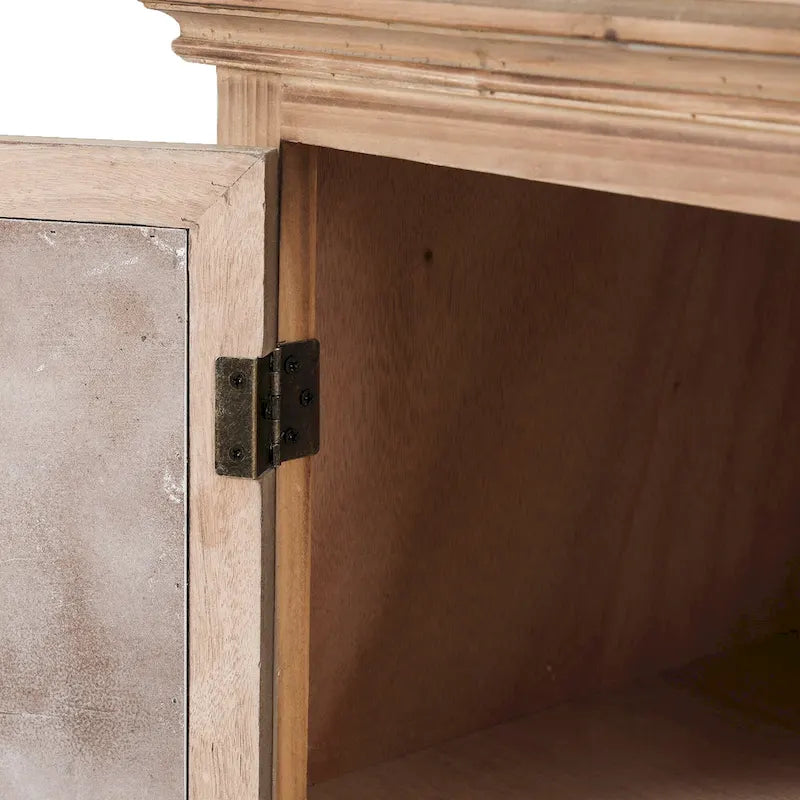 Meuble de rangement étroit en bois blanc et brun, 2 tiroirs et 1 porte - Hauteur : 48,3 cm