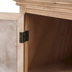 Meuble de rangement étroit en bois blanc et brun, 2 tiroirs et 1 porte - Hauteur : 48,3 cm