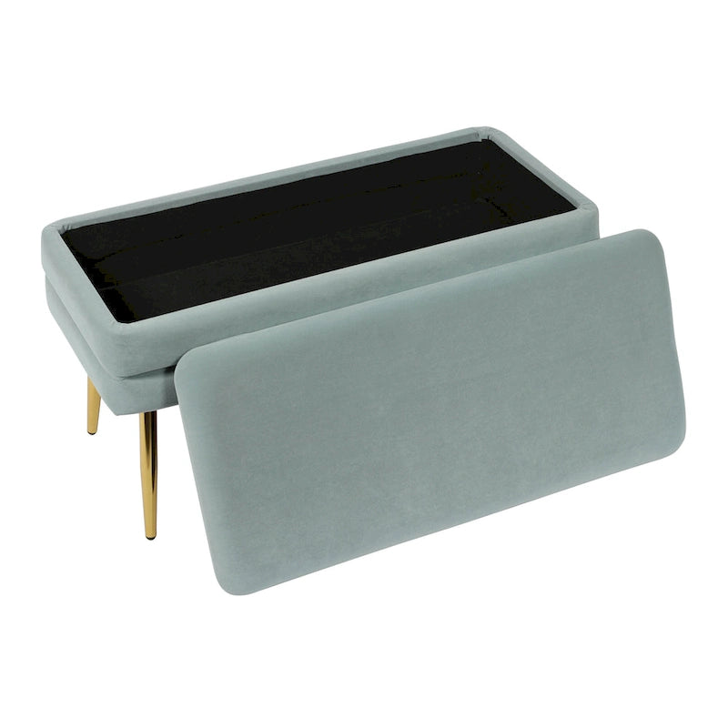 Banc de rangement Ziva bleu mer