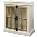 StyleCraft Tucker Two Tone Cabinet with Tempered Glass Window Pane Doors