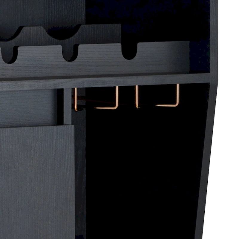 Buffet de salle à manger contemporain noir Ping de Furniture of America, 47 pouces, à 4 étagères