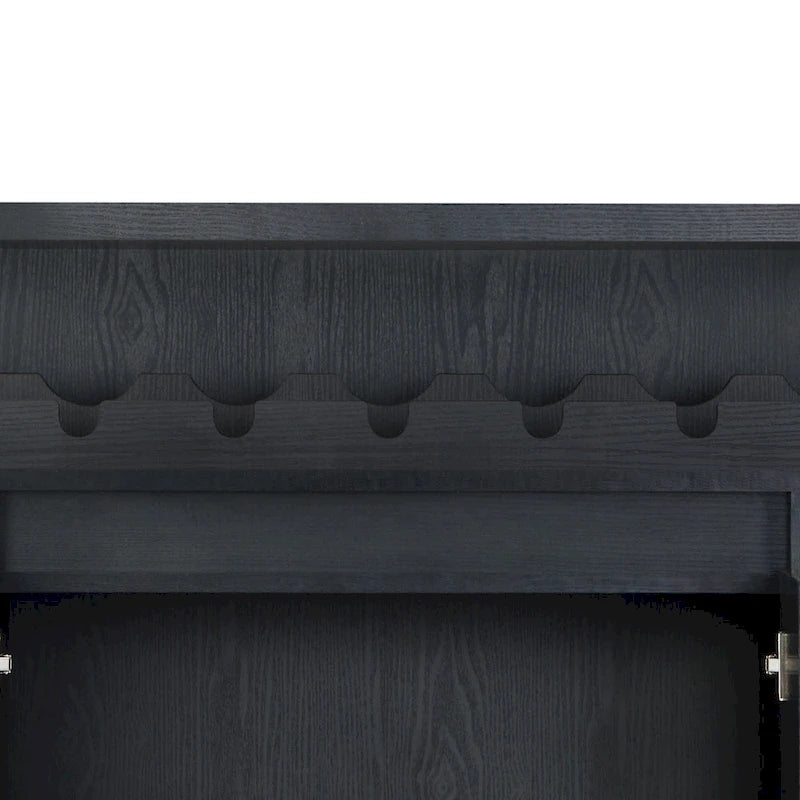 Buffet de salle à manger contemporain noir Ping de Furniture of America, 47 pouces, à 4 étagères