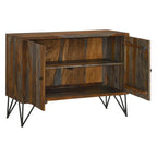 Armoire d'appoint à 1 tablette réglable Komomo Sheesham, gris