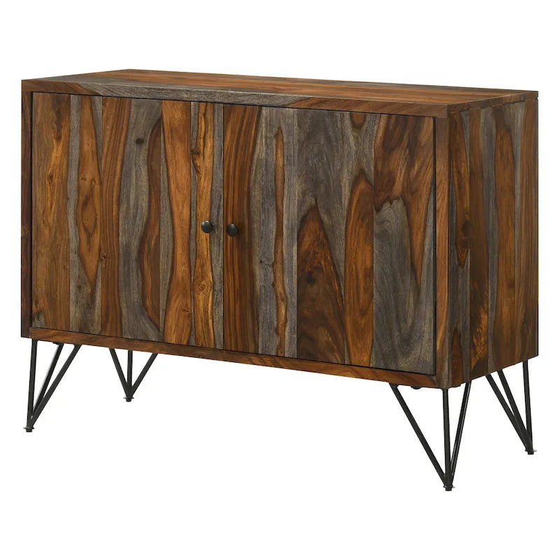 Armoire d'appoint à 1 tablette réglable Komomo Sheesham, gris