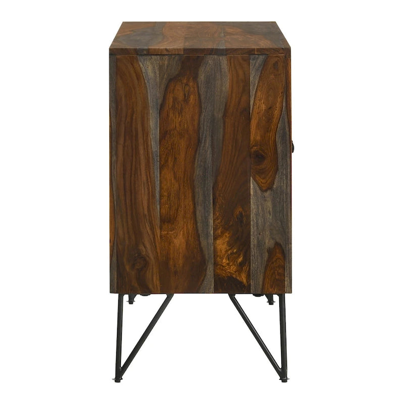 Armoire d'appoint à 1 tablette réglable Komomo Sheesham, gris