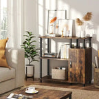 Îlot de cuisine à 4 niveaux avec support pour four à micro-ondes et crochets - 90 cm de largeur