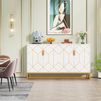 Buffet de cuisine blanc et or avec rangement