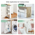 Chariot de rangement de cuisine à 4 niveaux, fin et roulant, avec poignée - 48,3 cm (L) x 13 cm (l) x 80 cm (H)