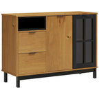 Buffet vidaXL avec porte vitrée FLAM 43,3 x 15,7 x 31,5 cm, en pin massif - 43,3 x 15,7 x 31,5 cm