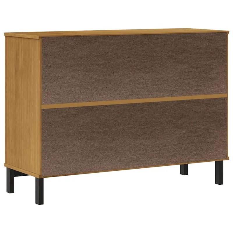Buffet vidaXL avec porte vitrée FLAM 43,3 x 15,7 x 31,5 cm, en pin massif - 43,3 x 15,7 x 31,5 cm
