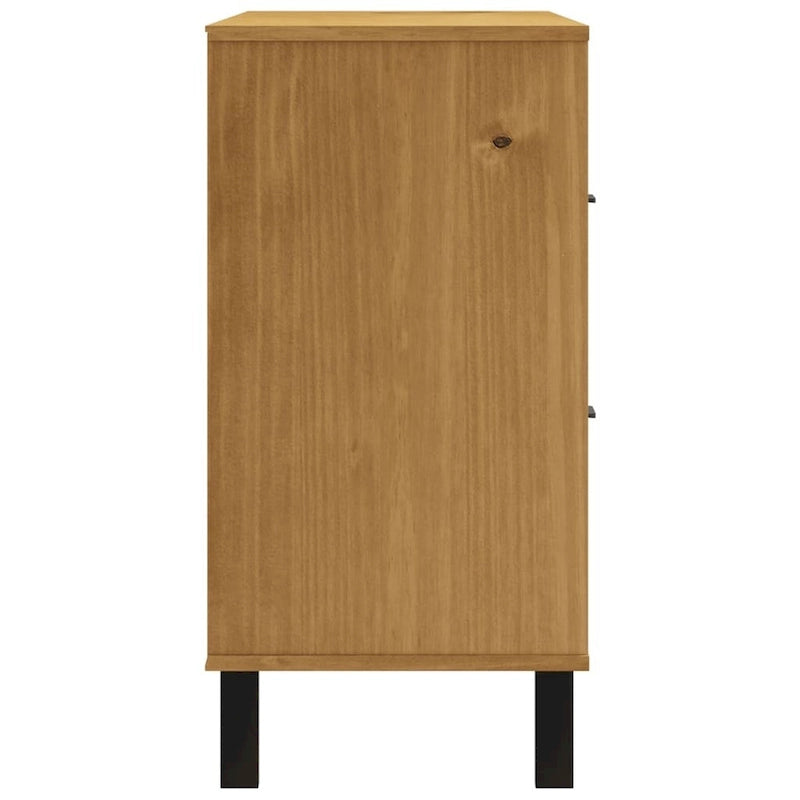 Buffet vidaXL avec porte vitrée FLAM 43,3 x 15,7 x 31,5 cm, en pin massif - 43,3 x 15,7 x 31,5 cm