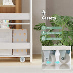 Chariot de rangement étroit à roulettes avec étagères pour cuisine et salle de bain