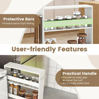 Chariot de rangement étroit à roulettes avec étagères pour cuisine et salle de bain