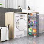 Chariot de rangement étroit à roulettes avec étagères pour cuisine et salle de bain