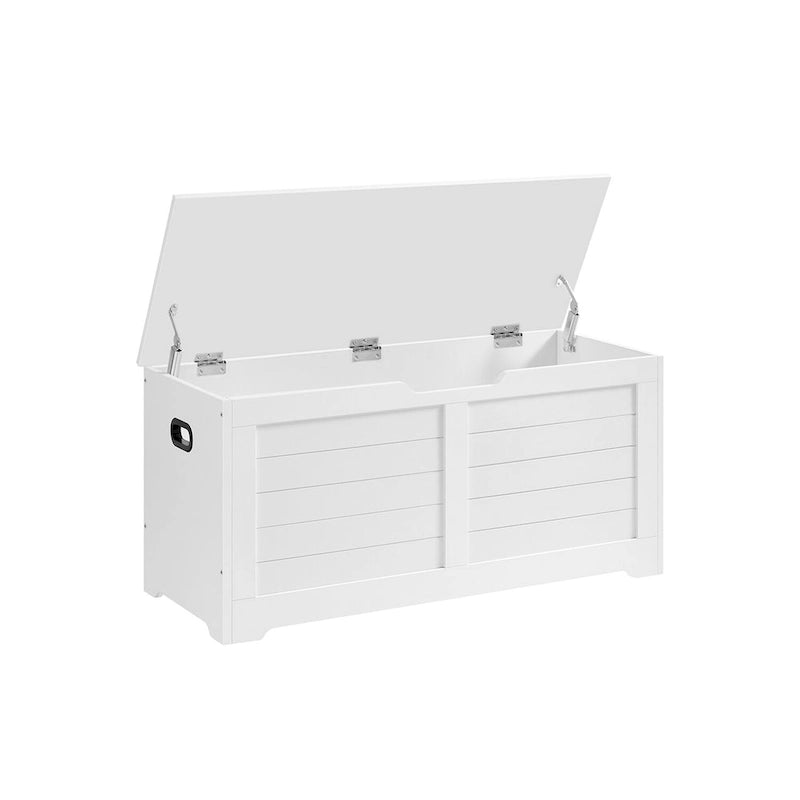 Coffre de rangement en bois avec 2 charnières de sécurité pour jouets, couvertures et vêtements