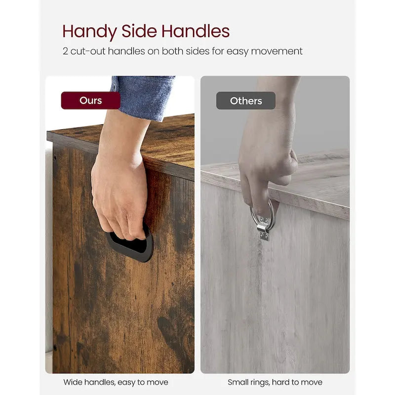 Coffre de rangement en bois avec 2 charnières de sécurité pour jouets, couvertures et vêtements