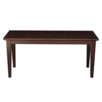 Banc d'entrée d'appoint en bois massif, finition brun java - 46 cm (H) x 99 cm (L) x 36 cm (P)