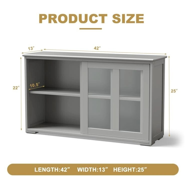 Buffet/armoire de rangement avec porte coulissante - 42 x 13,0 x 24,5 (L x l x H)