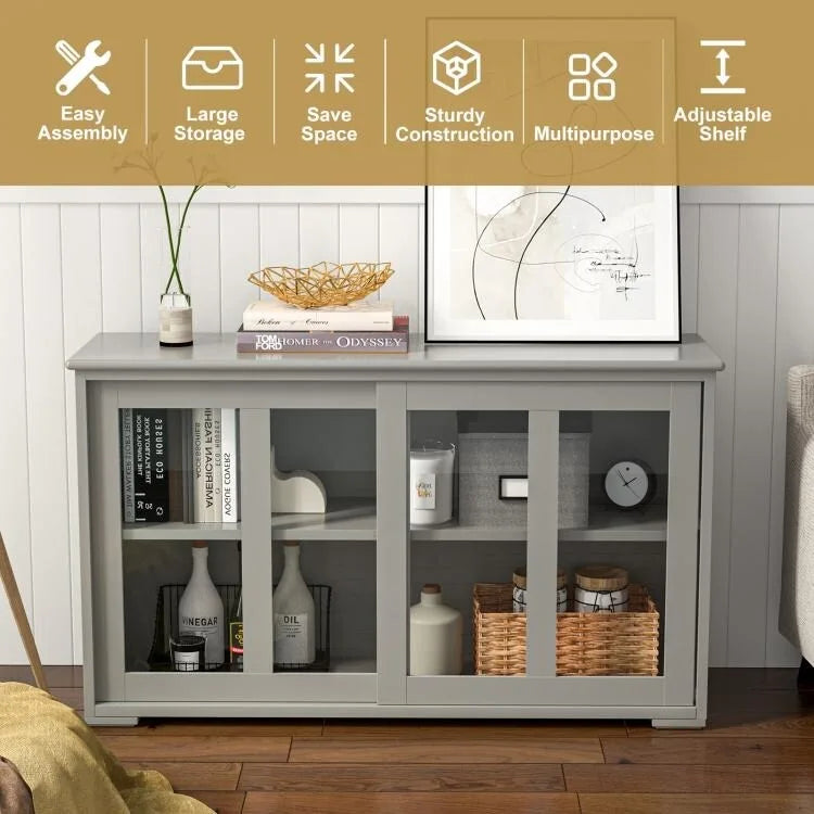 Buffet/armoire de rangement avec porte coulissante - 42 x 13,0 x 24,5 (L x l x H)