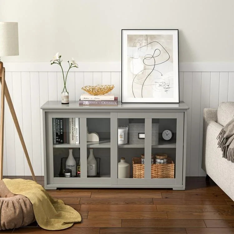 Buffet/armoire de rangement avec porte coulissante - 42 x 13,0 x 24,5 (L x l x H)