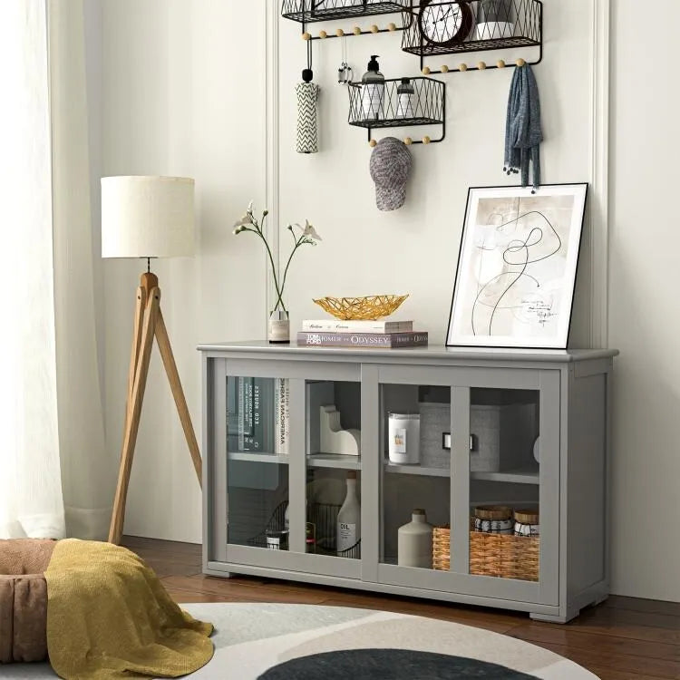 Buffet/armoire de rangement avec porte coulissante - 42 x 13,0 x 24,5 (L x l x H)