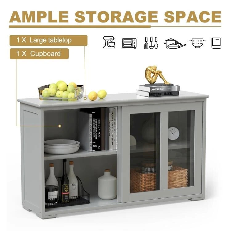 Buffet/armoire de rangement avec porte coulissante - 42 x 13,0 x 24,5 (L x l x H)