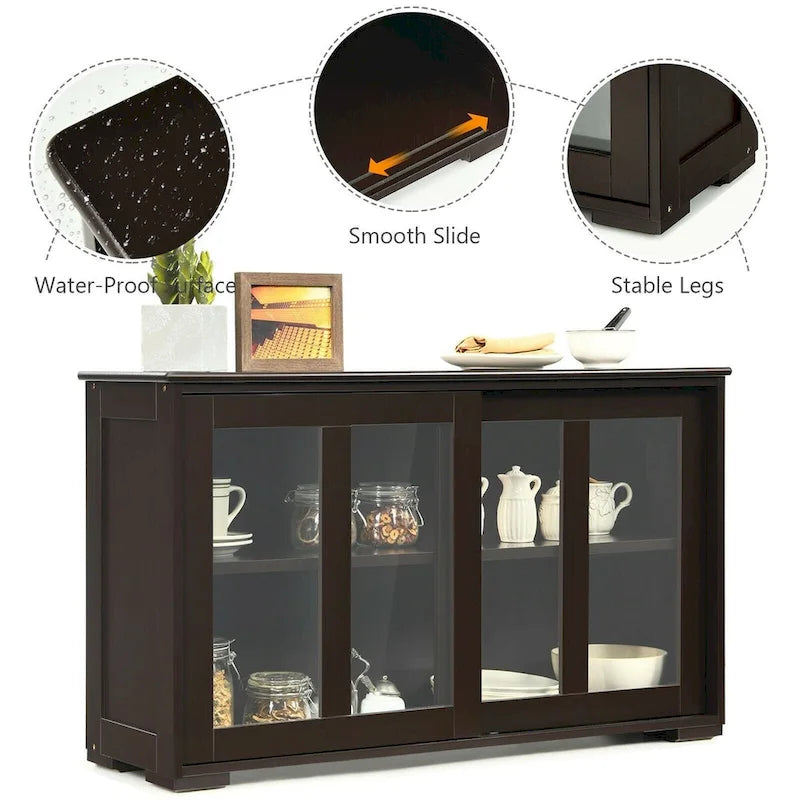 Buffet/armoire de rangement avec porte coulissante - 42 x 13,0 x 24,5 (L x l x H)