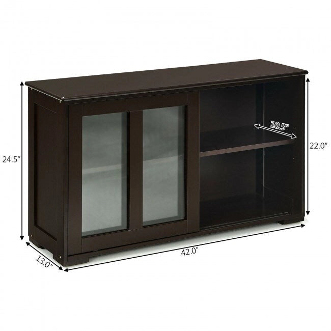 Buffet/armoire de rangement avec porte coulissante - 42 x 13,0 x 24,5 (L x l x H)