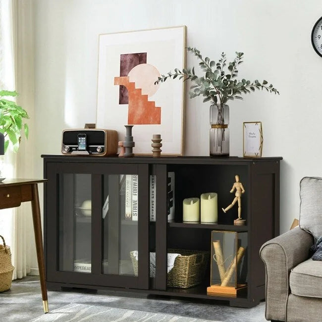 Buffet/armoire de rangement avec porte coulissante - 42 x 13,0 x 24,5 (L x l x H)