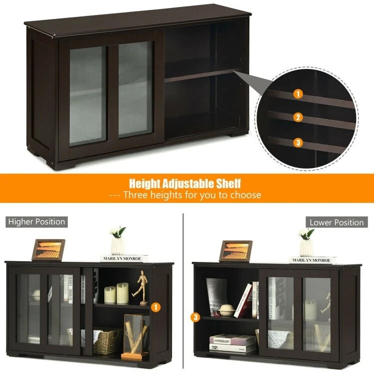 Buffet/armoire de rangement avec porte coulissante - 42 x 13,0 x 24,5 (L x l x H)
