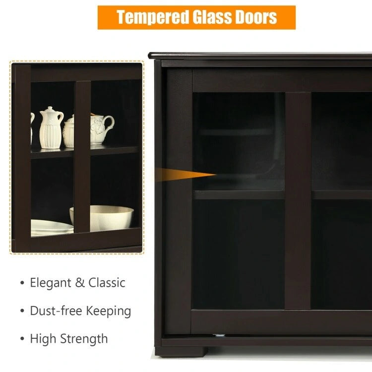 Buffet/armoire de rangement avec porte coulissante - 42 x 13,0 x 24,5 (L x l x H)