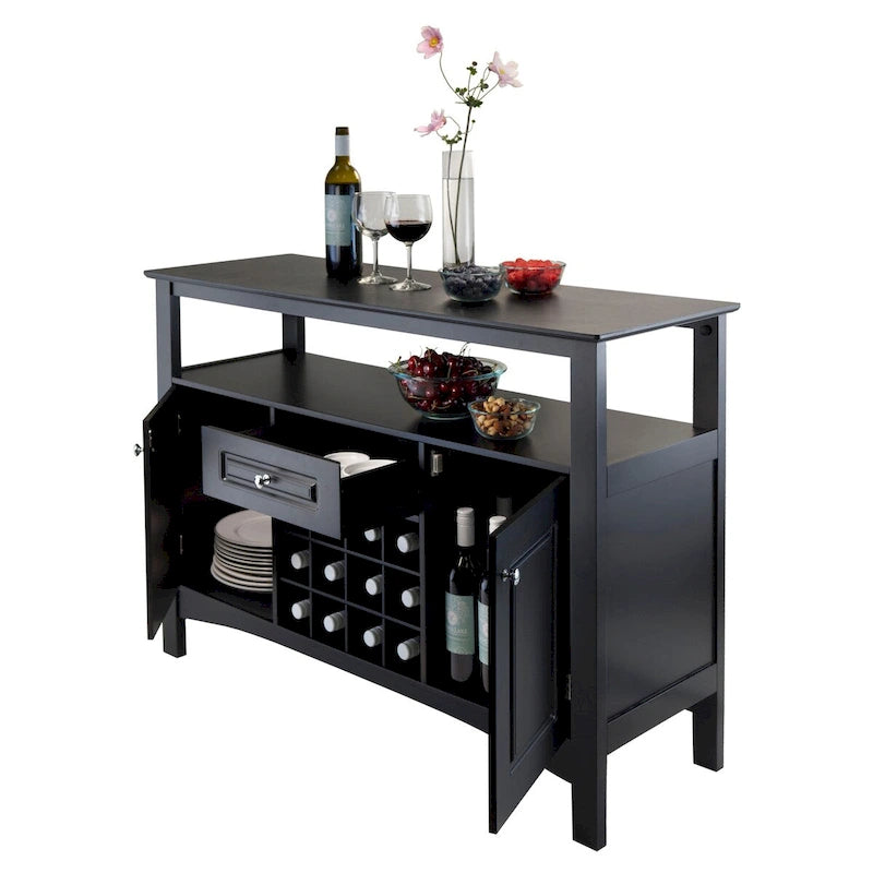 Buffet Jasper, noir - 116,2 x 40 x 81,5 cm