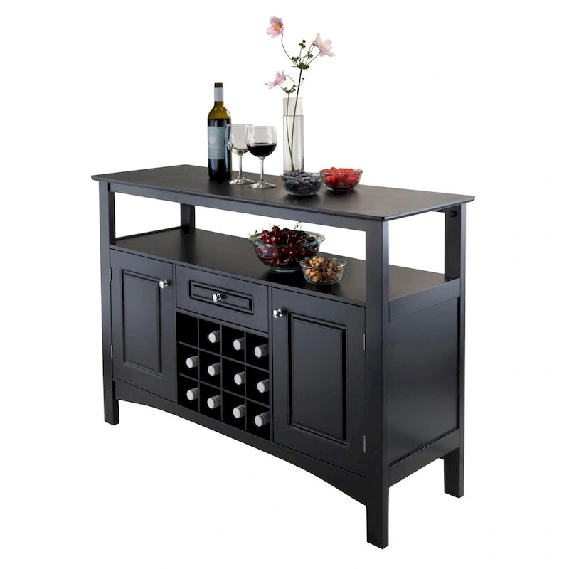 Buffet Jasper, noir - 116,2 x 40 x 81,5 cm