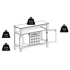 Buffet Jasper, noir - 116,2 x 40 x 81,5 cm