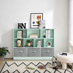 Bibliothèque de rangement à 3 niveaux Ivinta pour enfants, vitrine en bois simple pour chambre à coucher