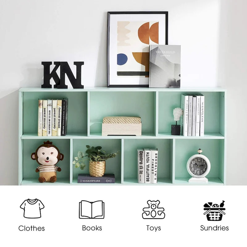 Bibliothèque de rangement à 3 niveaux Ivinta pour enfants, vitrine en bois simple pour chambre à coucher