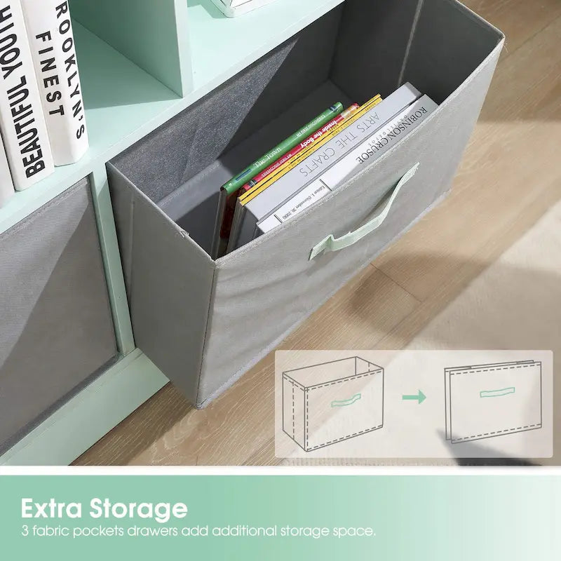 Bibliothèque de rangement à 3 niveaux Ivinta pour enfants, vitrine en bois simple pour chambre à coucher