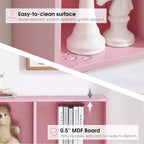 Bibliothèque de rangement à 3 niveaux Ivinta pour enfants, vitrine en bois simple pour chambre à coucher